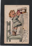 Petite Fille Attrapant Un Pot De Confiture Illustrée Par Michou édit.SSS Enfant CPA  1940 état Moyen Voir Scannes - Mich