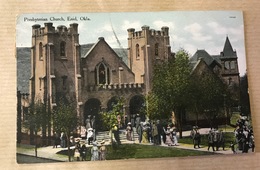 POSTCARD=USA=1910=ENID=OKLAHOMA=PRESBYTERIAN CHURCH=RELIGION=used. - Enid