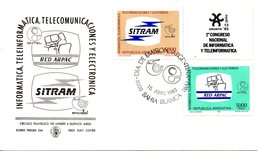 Delcampe - ARGENTINE. N°1346-7 De 1983 Sur Enveloppe 1er Jour. Informations Technologiques. - Informatique