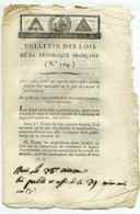 Révolution Française :  Bulletin Des Lois De La République N°104 / 28 Nivose - 1701-1800: Precursors XVIII