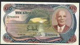 MALAWI P21b  10 KWACHA  1988 #M/20    VF   NO P.h. ! - Malawi