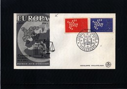 France / Frankreich 1961 Conseil De L'Europe - Europa Cept FDC - 1961