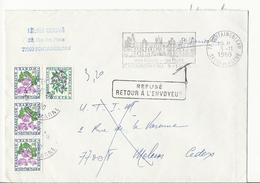 Lettre De Fontainebleau à Melun - 1980 - Non Affranchie Et Taxée à 3,20 Frs - Cachet Refusé Retour à L'envoyeur - 1960-.... Briefe & Dokumente