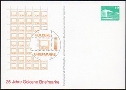 DDR 1988 Postkarte Auf Private Bestellung  Ungebr./ Not Used ;  Goldene Briefmarke - Cartes Postales Privées - Neuves