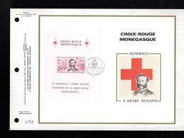 RR (3000 Ex) " CROIX-ROUGE 1978 DE MONACO : H. DUNANT " Sur Feuillet CEF Soie Nté. Parfait état. FDC - Henry Dunant