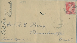 1893 , CANADÁ , SOBRE CIRCULADO , DORSET - BRACEBRIDGE , LLEGADA AL DORSO - Cartas & Documentos