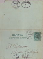 1900 , CANADÁ , ENTERO POSTAL  CIRCULADO , NEW WESTMINSTER - SEATTLE , LLEGADA - 1860-1899 Regering Van Victoria