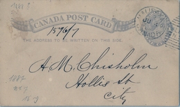 1888 , CANADÁ , ENTERO POSTAL  CIRCULADO , HALIFAX - INTERIOR - 1860-1899 Victoria