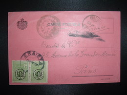 CP Pour La FRANCE TP 5 B Surchargé Paire OBL.26 JUN 919 CRAIOVA + MIHAIL DRAGANESCU AVOCAT - Covers & Documents