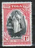 Tonga 1944 Single 1d Stamp From The Silver Jubilee Of Queen Salote's Accession. - Tonga (...-1970)