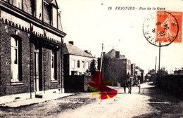 FEIGNIES - Rue De La Gare - Superbe Carte - Feignies