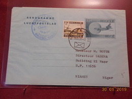 Aerogramme De Belgique De 1987 ( 1ere Liaison Aerienne Bruxelles-Niamey) - Luchtpostbladen
