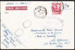 TUNISIE Lettre ZONE LIBRE FM De TUNIS Du 12 AVRIL 1941 Du 4ème Régiment Des Zouaves Caserne Des Saussier - Lettres & Documents