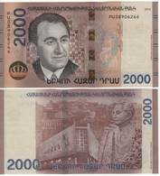 ARMENIA  New 2'000 Dram   "JUST  ISSUED"  Attractive Design  Pnew  2018 - Armenië