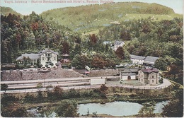 AK Bahnhof Rentzschmühle Gasthof Hotel Steinicht A Pöhl Jocketa Trieb Liebau Steinsdorf Cossengrün Vogtländische Schweiz - Vogtland