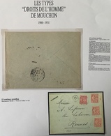 1900 Mouchon N°125x3 & Semeuse N°129  Lettre Recommandée Tarif à 55c, Pas Si Courant !! - 1900-02 Mouchon