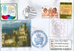 SAN MARINO.EXPO MILAN 2015 (Forteresse De Guaita),lettre Souvenir Avec Timbre SAN MARINO,du Pavillon & Tampon Officiel - Storia Postale