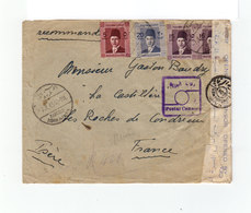 Sur Env. Pour La France Ouverte Censure 4 Timbres CAD Ismailia 1945. Cachet Postal Censor. Egyptian Censorship. (1062x) - Storia Postale