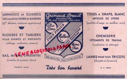 86- POITIERS- RARE BUVARD GRIMAUD BREUIL- LAINAGES SOIERIES-BAS CHAUSSETTES-CHEMISERIE-LAINES-54 RUE CARNOT - Textile & Clothing