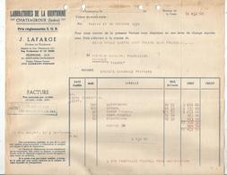 Facture , Laboratoires De La QUINTONINE , Lafarge ,Chateauroux , Indre  ,1951,  Frais Fr 1.55 E - 1950 - ...