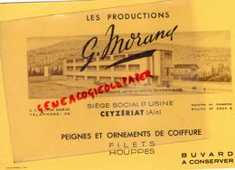 01- CEYZERIAT- BUVARD G. MORAND PEIGNES COIFFURE - COIFFEUR- CHEVEUX- HOUPPES- IMPRIMERIE RAMBOZ A LYON - Parfums & Beauté