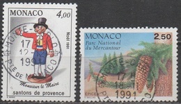 MONACO  1991__N° 1796  & 1799__OBL  VOIR SCAN - Gebruikt