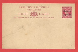 Carte Postale Entiers Postaux  GIBRALTAR 10 Centimos Surchargé Marocco Agencies - Postämter In Marokko/Tanger (...-1958)