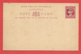 Carte Postale Entiers Postaux  GIBRALTAR 10 Centimos Surchargé Marocco Agencies - Oficinas En  Marruecos / Tanger : (...-1958