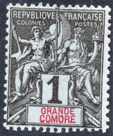 GRAND COMORO, COLONIA FRANCESE, 1 C., 1897,  NUOVO (MNH*), Mi:FR-GC 1, Scott:FR-GC 1 - Neufs