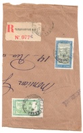 TANANARIVE Madagascar Fragment Lettre Recommandée Etiquette Transport En Filanzane Yv 158 109 30c Vert 2F Bleu Olive - Covers & Documents