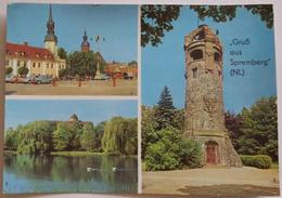 Gruss Aus SPREMBERG - DDR - Multiview - Marktplatz, Schwanenteich Am Schloss, Georgenbergturm  Vg G2 - Spremberg