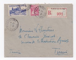 ENVELOPPE RECOMANDEE DE KASSERINE POUR TUNIS DU 20/08/1948 - Cartas & Documentos