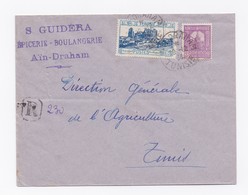 ENVELOPPE RECOMMANDEE DE AIM-DRAHAM POUR TUNIS DU 09/12/1934 - Cartas & Documentos