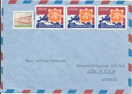 Yugoslavia Air Mail Cover Sent To Austria (No Postmarks On Stamps Or Cover) - Poste Aérienne