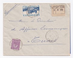 ENVELOPPE RECOMMANDEE DE DJEDEIDA POUR TUNIS DU 18/03/1936 - Cartas & Documentos
