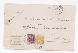 ENVELOPPE RECOMMANDEE DE TUNIS POUR TUNIS DU 14/10/1936 - Cartas & Documentos