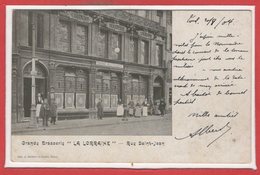 BRASSERIE - BIERE -- Grande Brasserie " La Lorraine " - Rue St Jean - Advertising