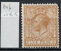 Grande Bretagne - Great Britain - Großbritannien 1912-22 Y&T N°146 - Michel N°134 Nsg - 5p George V - Unused Stamps