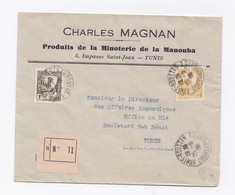 ENVELOPPE RECOMMANDEE DE TUNIS POUR TUNIS DU 25/09/1936 - Cartas & Documentos