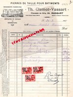 BELGIQUE- RANSART -RARE FACTURE TH. CLAMOT VASSART- PIERRES DE TAILLE-MONUMENTS FUNERAIRES - CHAUSSEE DE GILLY 89- 1935 - Old Professions