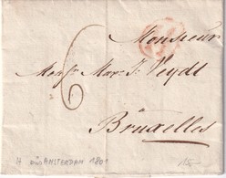 PAYS-BAS 1801 LETTRE DE AMSTERDAM POUR BRUXELLES - ...-1852 Vorläufer