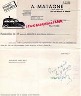 BELGIQUE- NAMUR-RARE FACTURE A. MATAGNE- POMPES FUNEBRES- TRANSPORT CERCUEILS-FUNERAILLES-1954 CORBILLARD - Artesanos