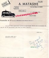 BELGIQUE- NAMUR-RARE FACTURE A. MATAGNE- POMPES FUNEBRES- TRANSPORT CERCUEILS-FUNERAILLES-1954 CORBILLARD - Old Professions