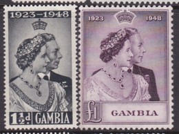 Gambia 1948 Silver Jubilee Sg 164-65 Mint Hinged - Gambia (...-1964)