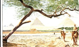 Paysage Près Des Pyramides. - Belle Carte Aquarellée - Pyramids