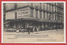 BRASSEIE - BIERE -- Grande Brasserie - Restaurant Victor - F. Métral, Successeur- Paris  XVIIe - Publicité