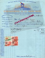 BELGIQUE- LODELINSART-RARE FACTURE ETABLISSEMENTS CROIX BLEUE-FABRIQUE VINS MOUSSEUX-CHAMPAGNE-1933 - Straßenhandel Und Kleingewerbe