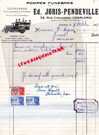 BELGIQUE- CHARLEROI- RARE FACTURE ED. JORIS PENDEVILLE-POMPES FUNEBRES CORBILLARD-26 RUE CHAVANNES- 1948 - Ambachten