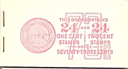 UNITED STATES (USA), 1942, Booklet 93, 73c, Michel 0-52IIb - 1941-80