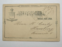 1886 , HELIGOLAND     , Klarer Stempel Auf Sauberer Ganzsache  Nach Hamburg - Héligoland